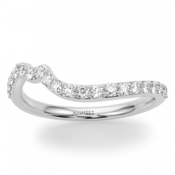 Contoured Diamond Wedding Band Ring in Platinum (0.33ct)